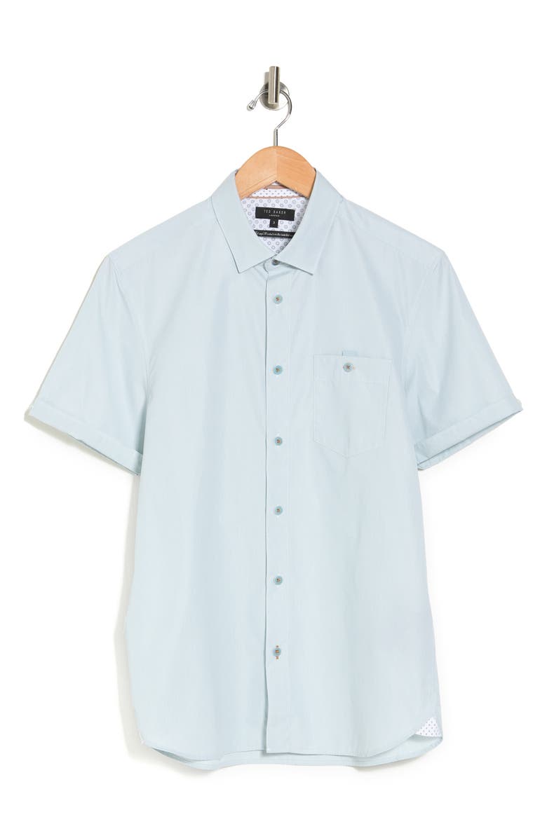 Ted Baker London Sayhi Pinstripe Short Sleeve Button-Up Shirt, Alternate, color,