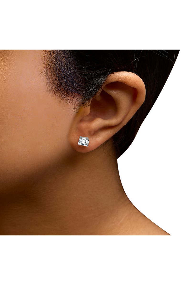 Haus of Brilliance 14K White Gold 1 1/2 Ct Emerald Lab-Grown Diamond Solitaire Stud Earrings, Alternate, color, White