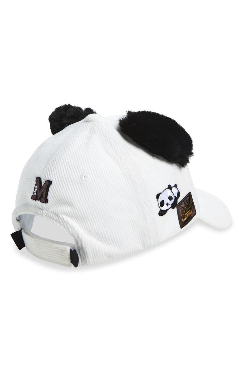 mimish Kids' Corduroy Adjustable Baseball Cap, Alternate, color, Coconut Panda