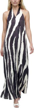 Lily and Lionel London Belle Zebra Print Maxi Dress