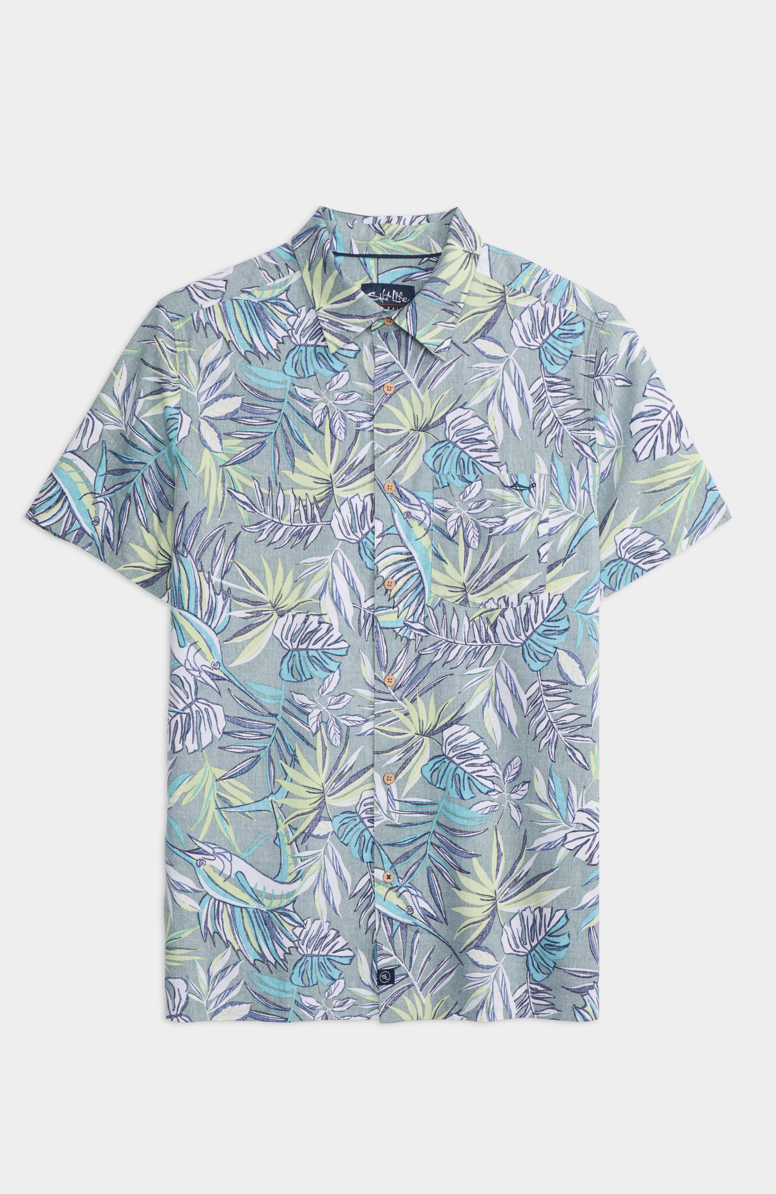 Salt Life Canopy Short Sleeve Button Down in Sagebrush 