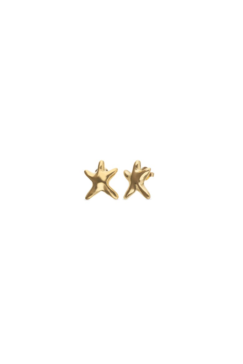 Small Gold-tone Star Earrings, Alternate, color, Gold