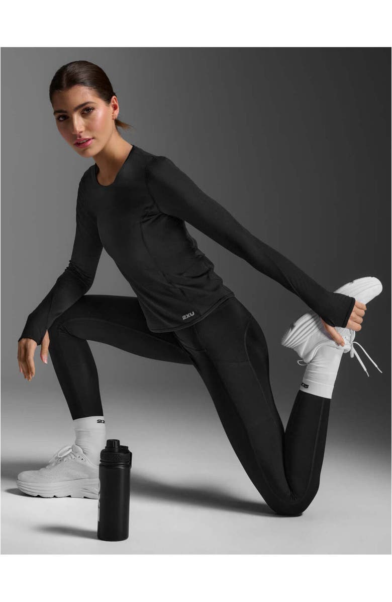 2XU Women's Ignition Grid Base Layer, Alternate, color, Black/Silver Reflective