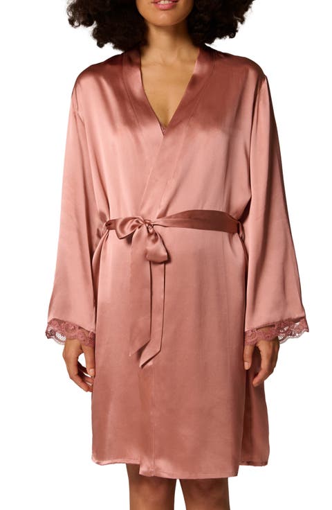 Love Me Lace Trim Silk Blend Robe