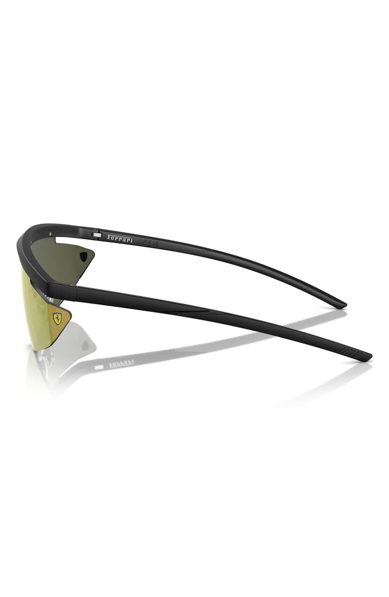 Scuderia Ferrari 140mm Irregular Shield Sunglasses, Alternate, color, Matte Black