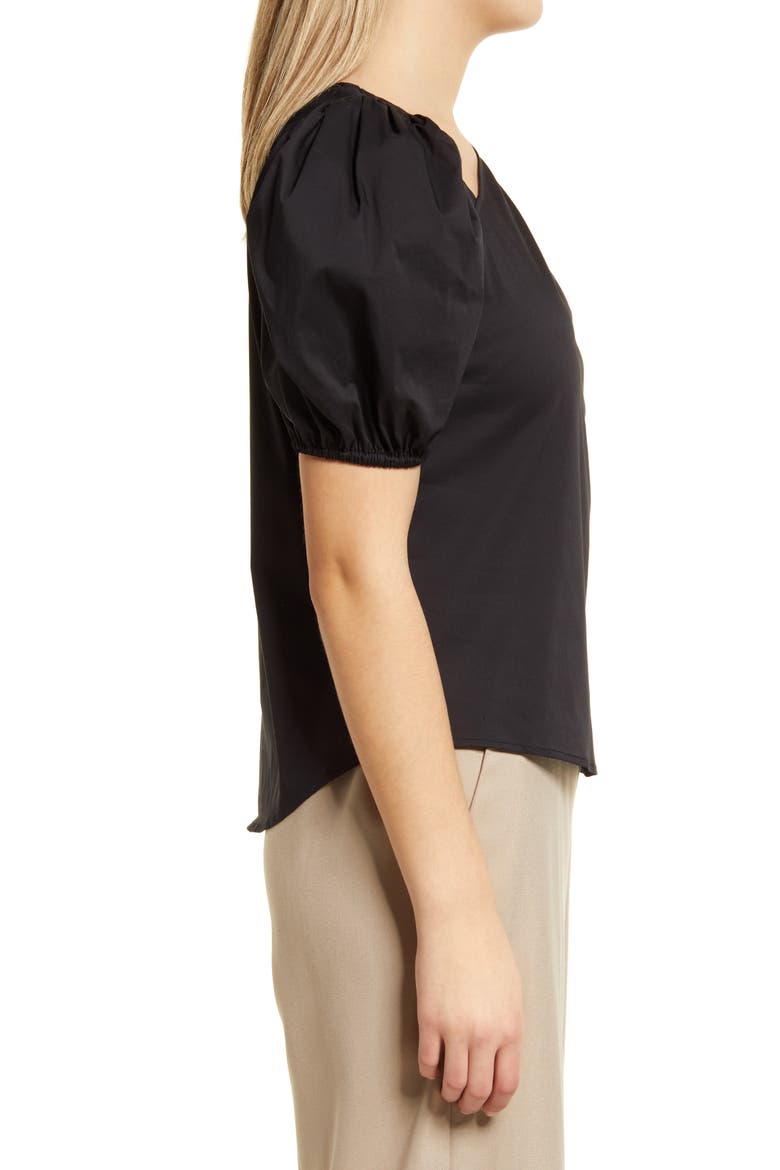 Puff Sleeve Blouse, Alternate, color, BLACK