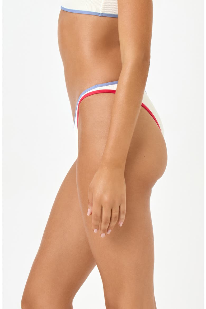 Suzi Textured Bikini Bottoms, Alternate, color, CREAM/ POUT/ CHAMBRAY