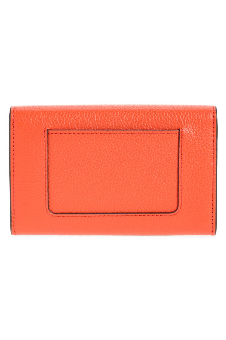 Medium Darley Leather Wallet, Alternate, color, CORAL ORANGE