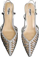 MI/MAI Tessa Woven Pointed Slingback Sandals