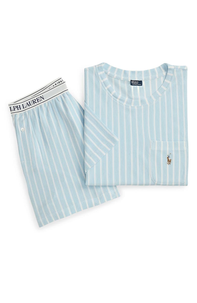 Polo Ralph Lauren Logo Pocket Cotton & Modal Short Pajamas, Alternate, color, Baltic Sea