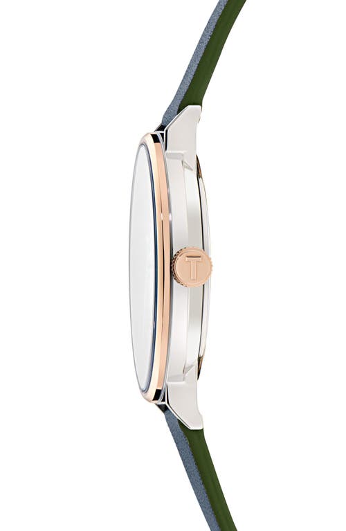 Ted Baker Phylipa Gents Recycled Stainless Steel Leather Strap Watch, 41mm In Blue