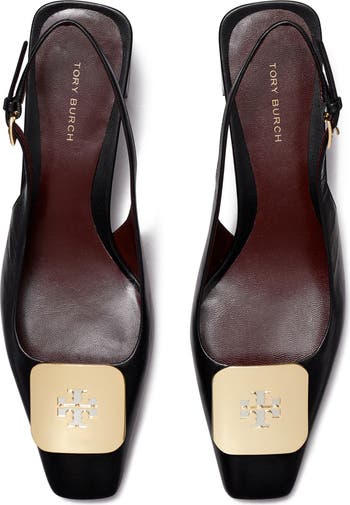 Tory Burch outlet Black Suede Stacked Pump