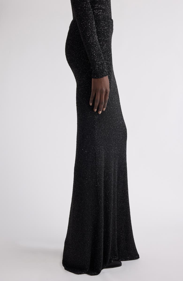 Balenciaga Sequin Maxi Sweater Skirt, Alternate, color,