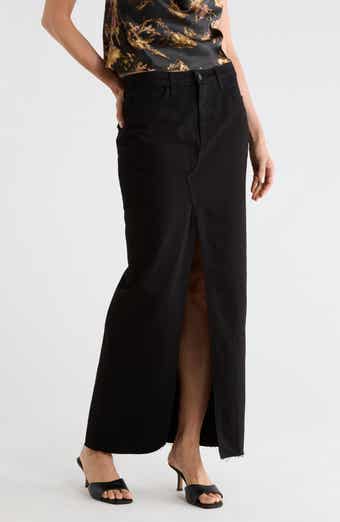 Rysa Front Slit Denim Maxi Skirt