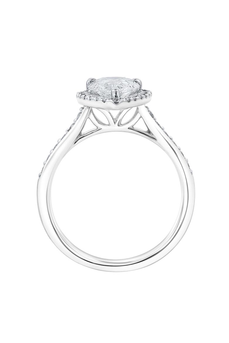 Athena 14K White Gold Pear Lab Grown Diamond Halo Engagement Ring - 2.2 Ct, Alternate, color, 14K White Gold