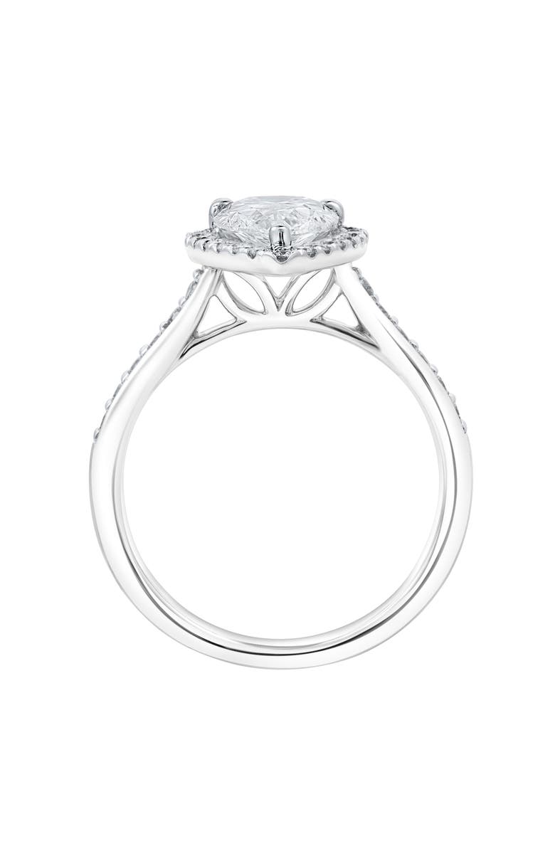 LuvMyJewelry Athena 14K White Gold Pear Lab Grown Diamond Halo Engagement Ring - 2.2 Ct, Alternate, color, 14K White Gold
