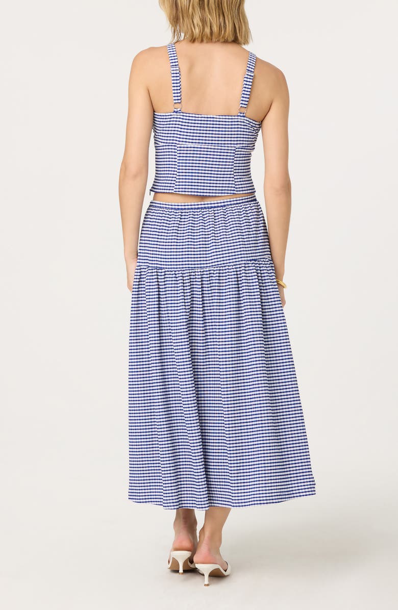 ASTR the Label Drop Waist Cotton Blend Skirt, Alternate, color, Blue Gingham