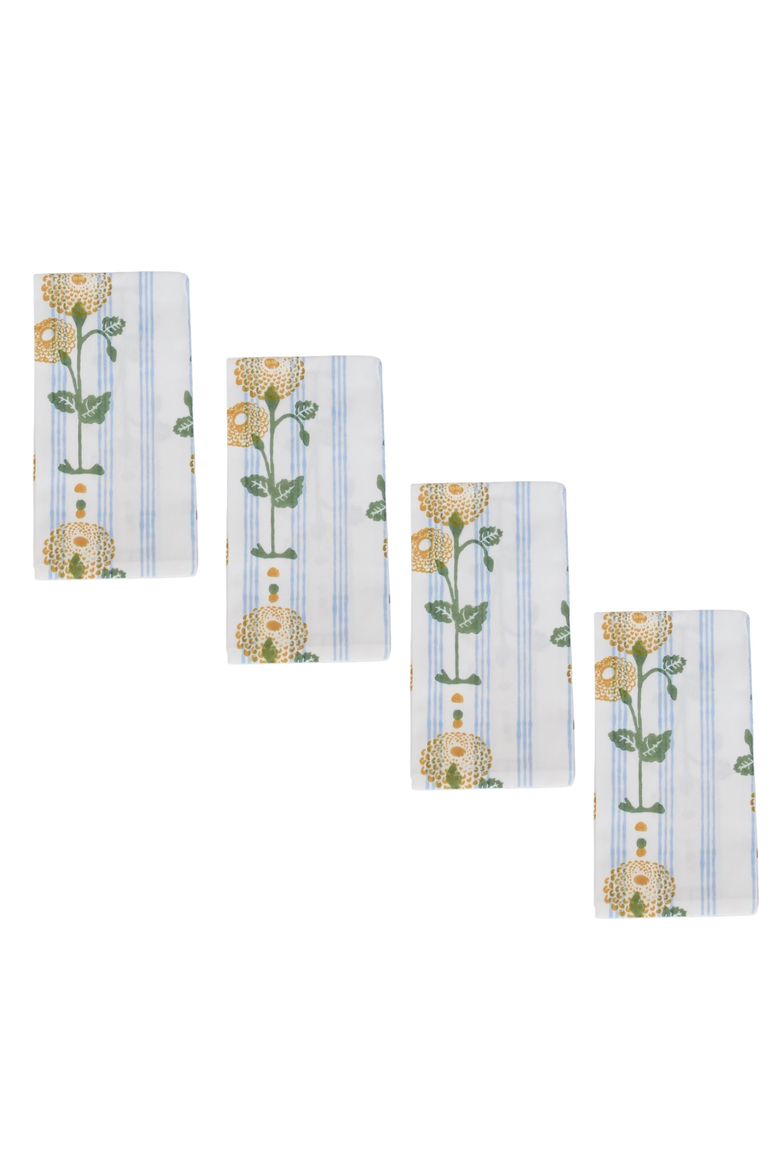 Marigold Stripe Napkins - Set of 4, Main, color, Uniform Blue
