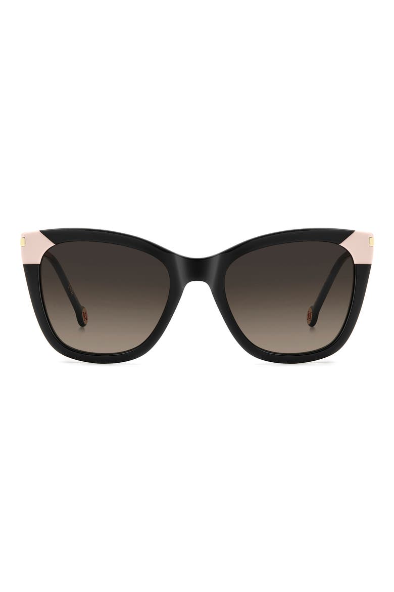 Her 54mm Gradient Rectangular Sunglasses, Main, color, BLACK/ BROWN SF