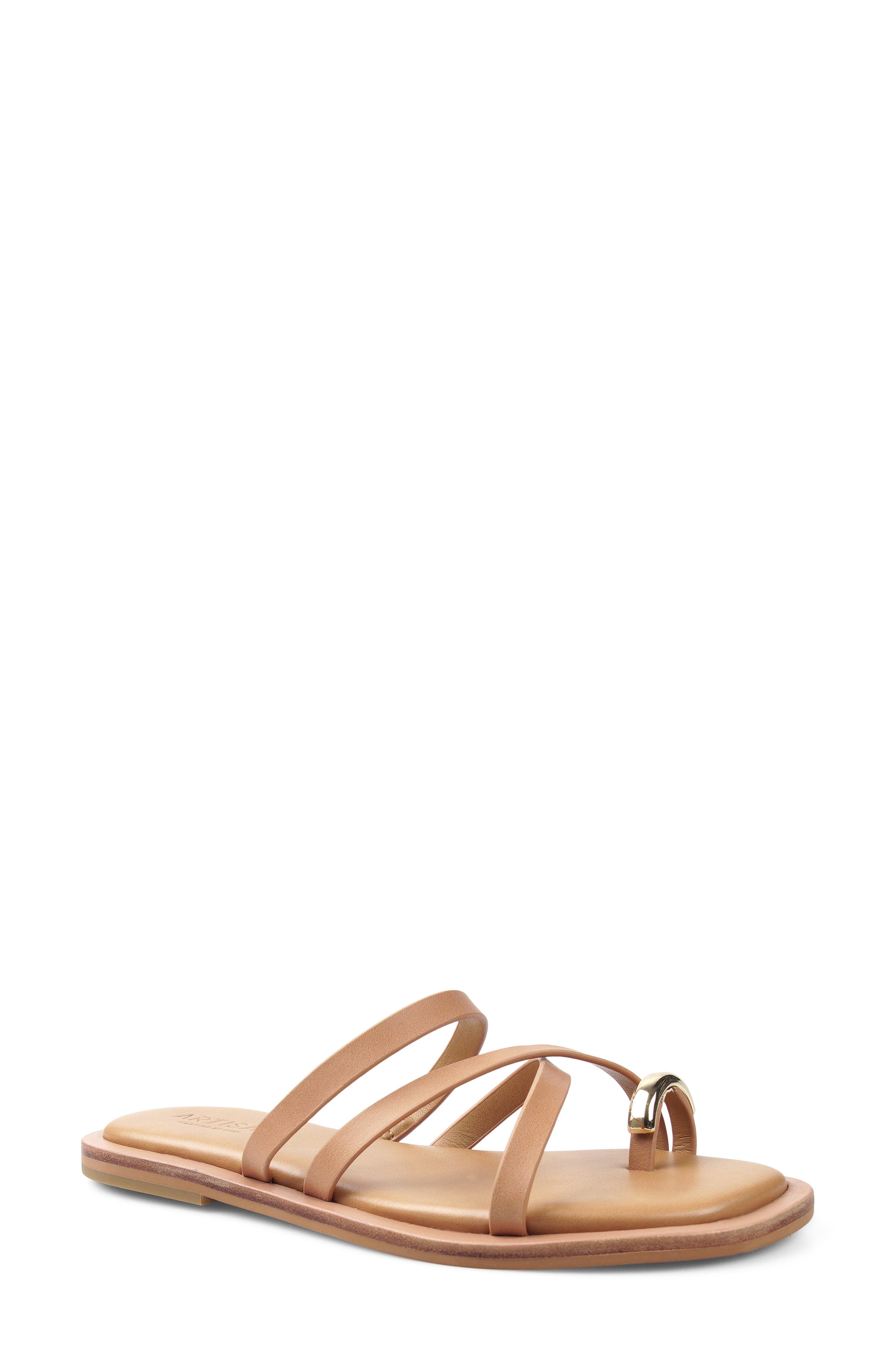 Berlinn Slide Sandal, Main, color, TAN LEATHER