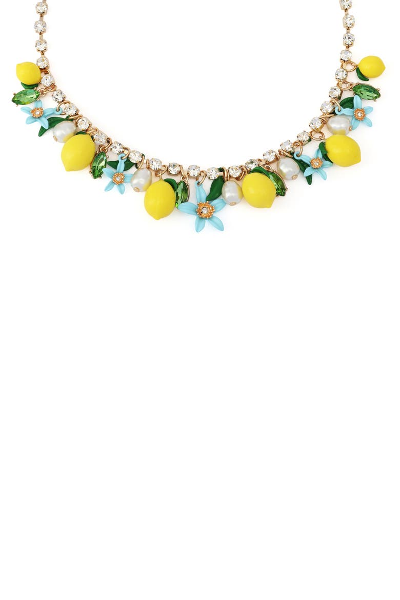 Shaky Lemon Frontal Necklace, Alternate, color, YELLOW
