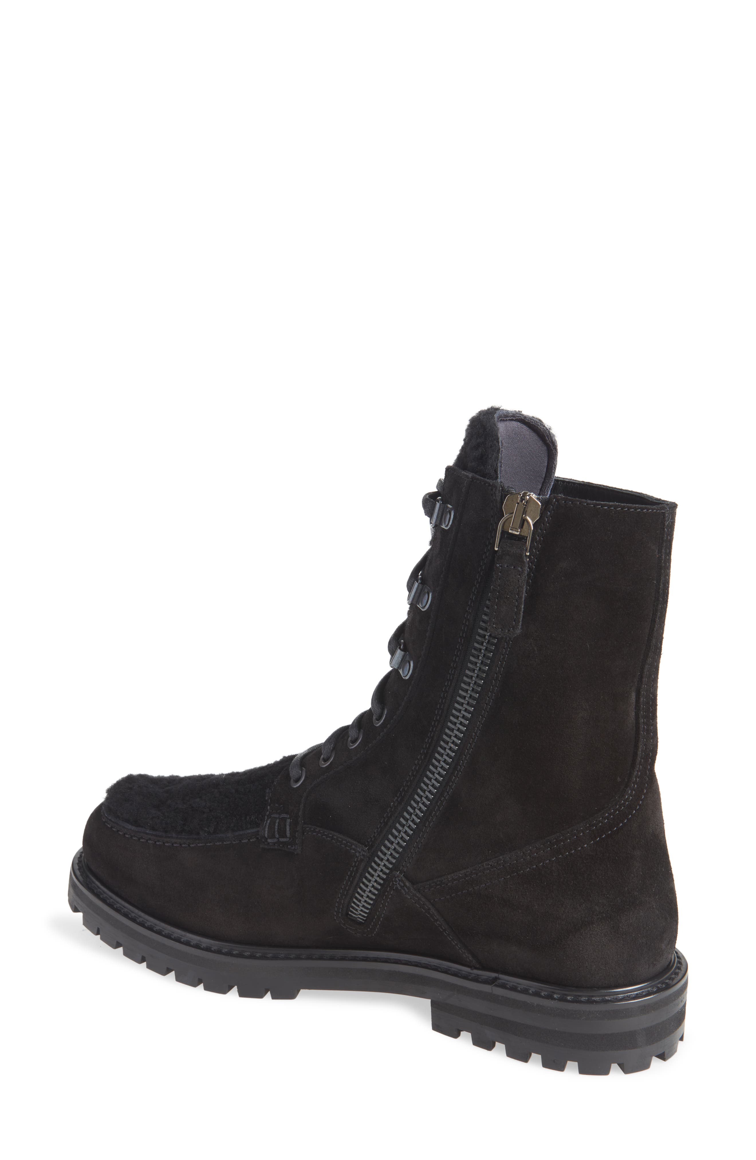 Aquatalia Isaac Genuine Shearling Moc Toe Boot, Alternate, color, 