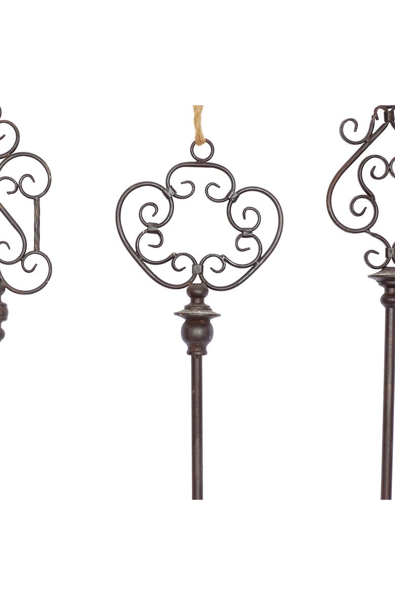 SONOMA SAGE HOME Black Metal Key Wall Decor with Rope Hanger - Set of 3, Alternate, color, 