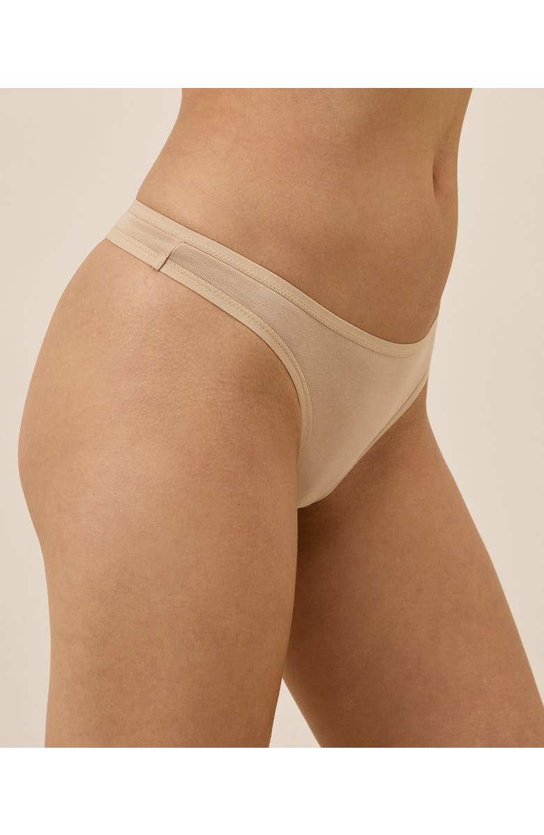 Pact Organic Cotton Everyday Mid Rise Thong 6-Pack, Alternate, color, Warm Neutrals