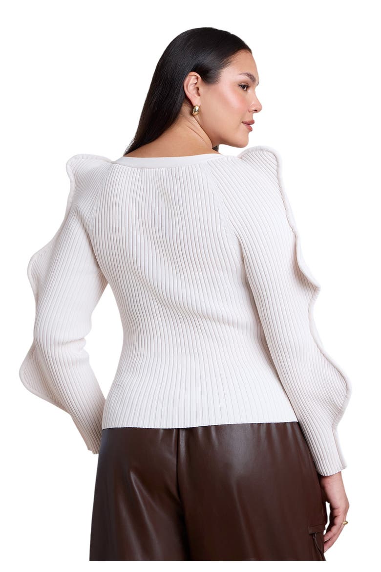 Rounded Sleeve Cardigan, Alternate, color, COCONUT MILK