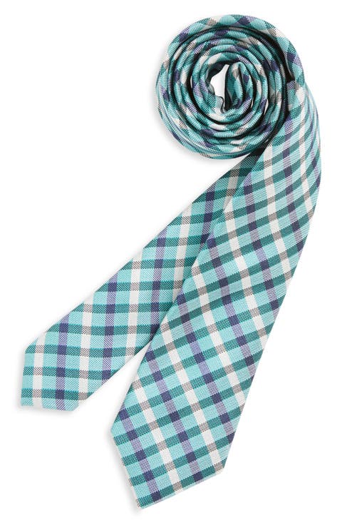 Kids' Palo Alto Check Silk Blend Neck Tie