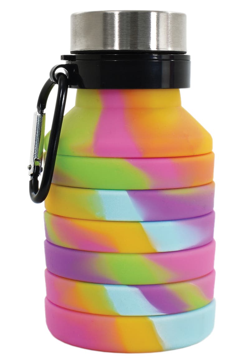 Tie Dye Collapsible Water Bottle, Alternate, color, MULTI