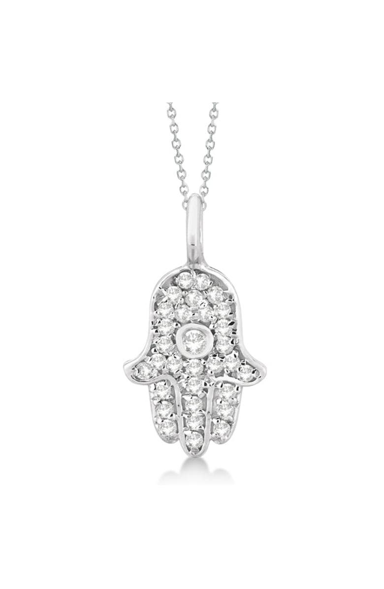 ALLUREZ Diamond Hamsa Hand Pendant Necklace 14K, Main, color, 
