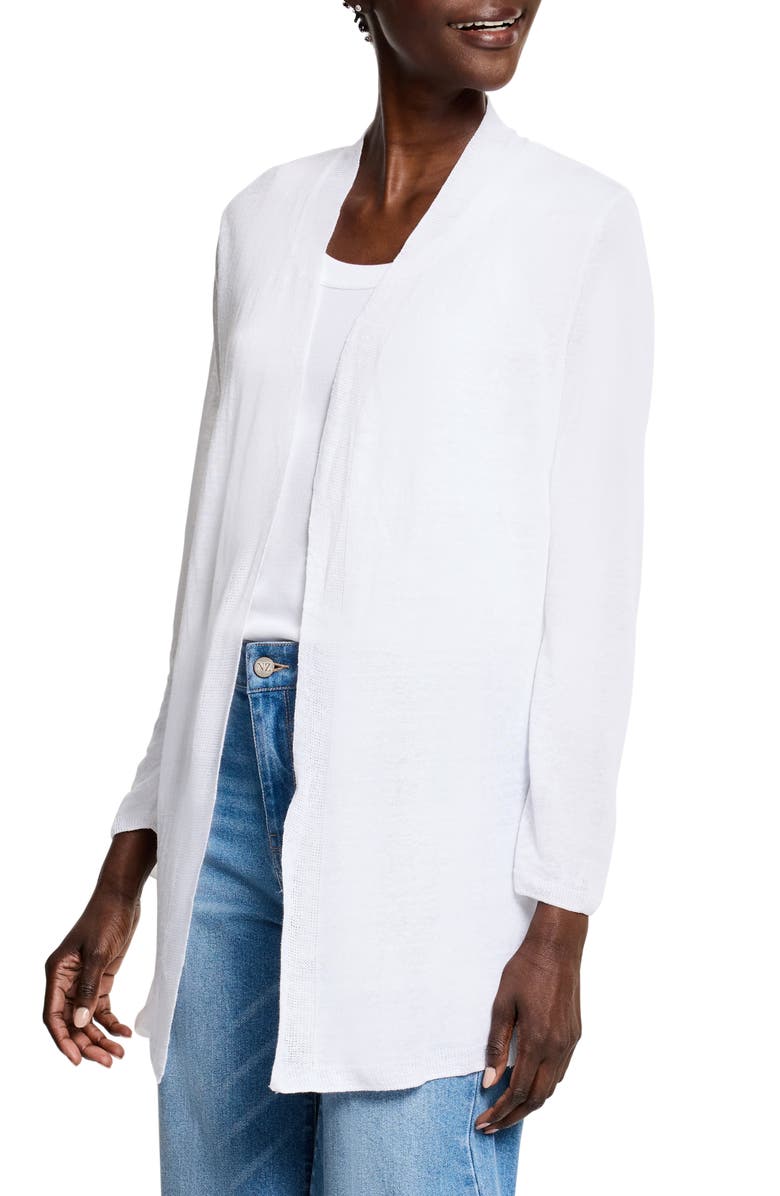 NIC+ZOE All Year Open Front Cardigan, Alternate, color, Paper White