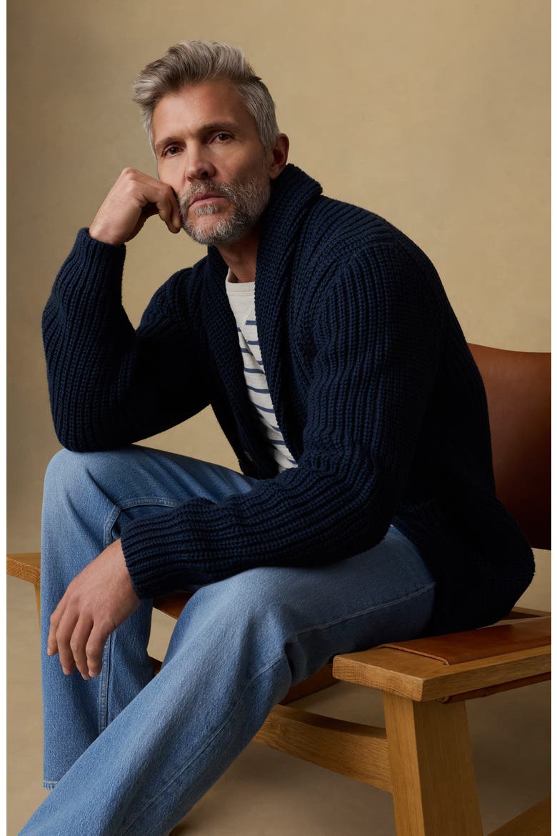 Pima Cotton Cardigan, Alternate, color, PLAYA NAVY