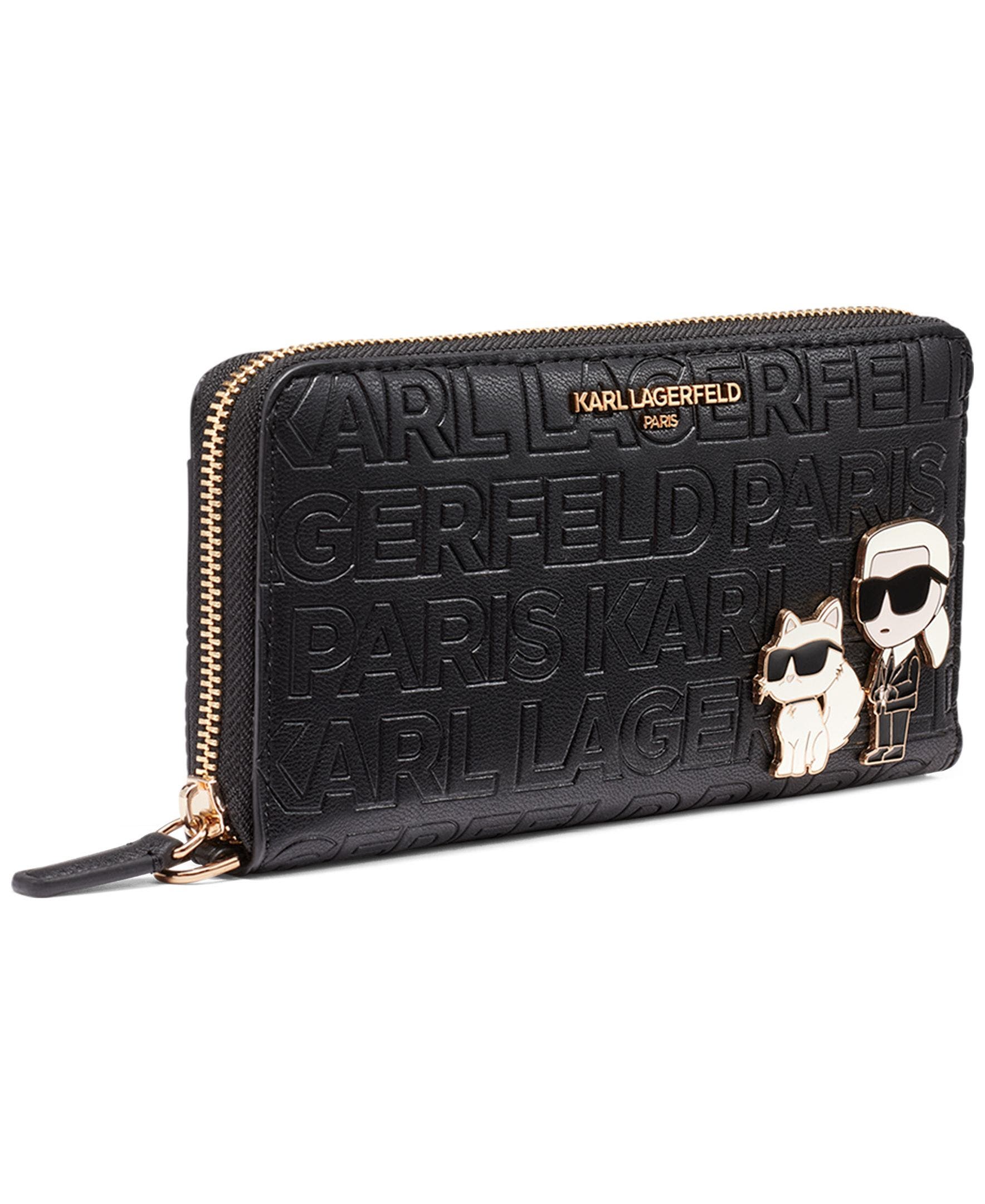 KARL LAGERFELD PARIS Meribel Wallet, Alternate, color, Black/Gold
