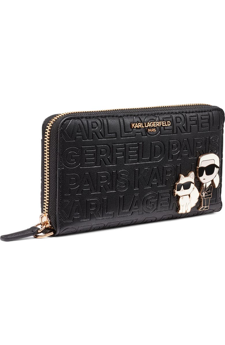 KARL LAGERFELD PARIS Meribel Wallet, Alternate, color, Black/Gold