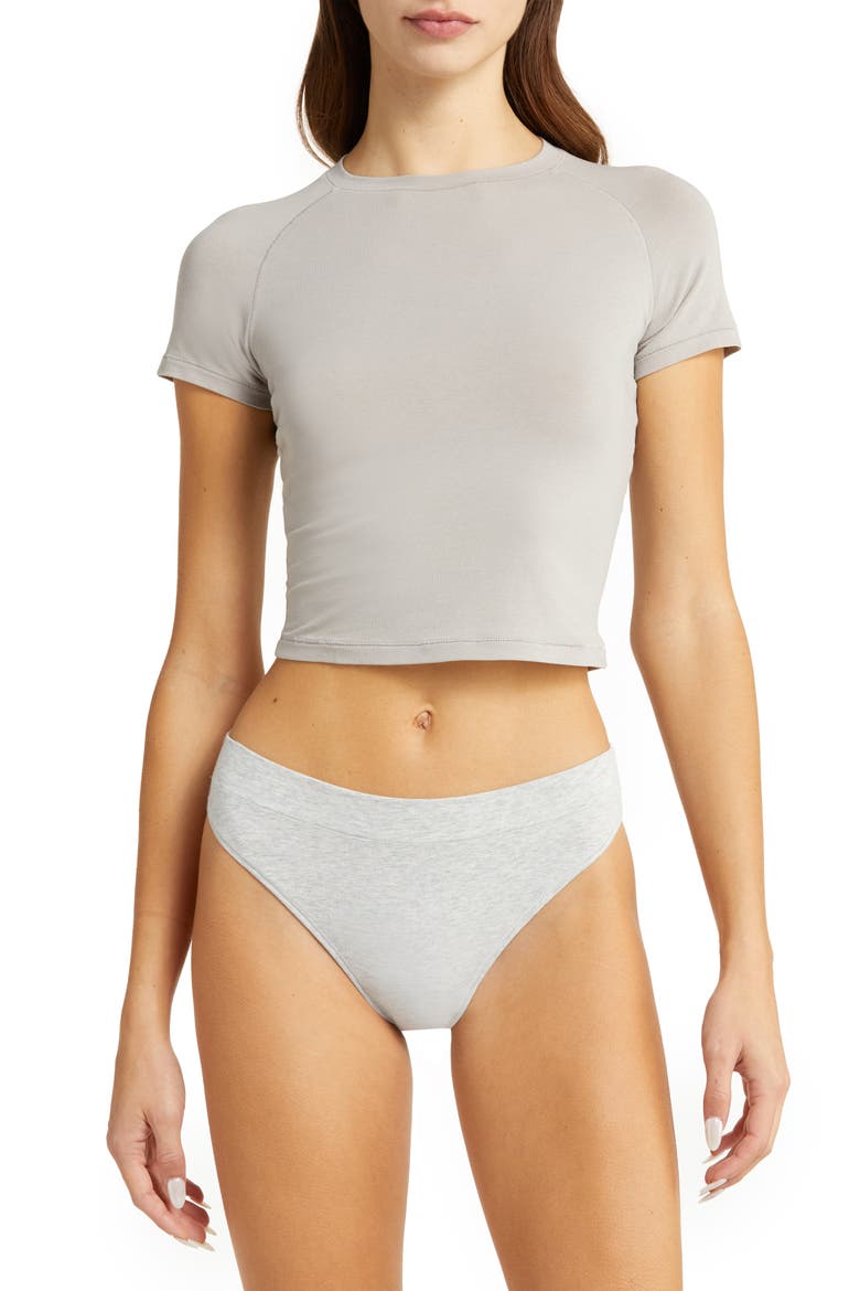 New Vintage Cropped Raglan T-Shirt, Main, color, SILVER