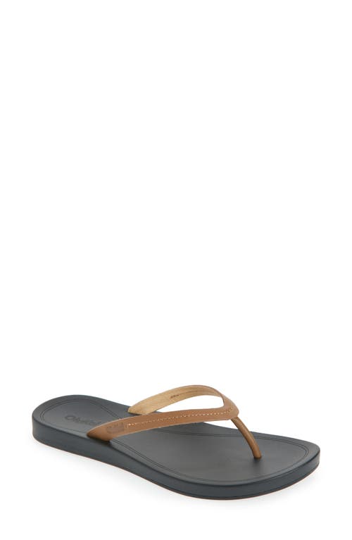 Olukai Lalahi Flip Flop In Tan/lava Rock