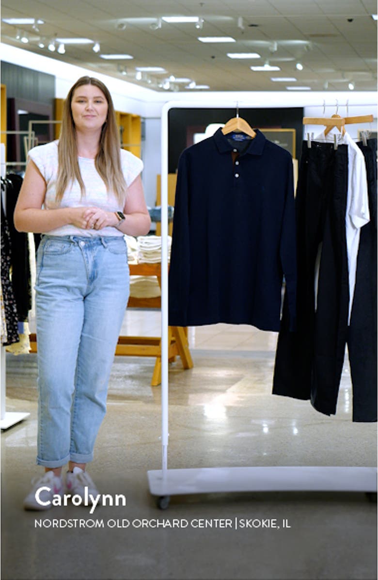 Long Sleeve Herringbone Jacquard Polo, sales video thumbnail