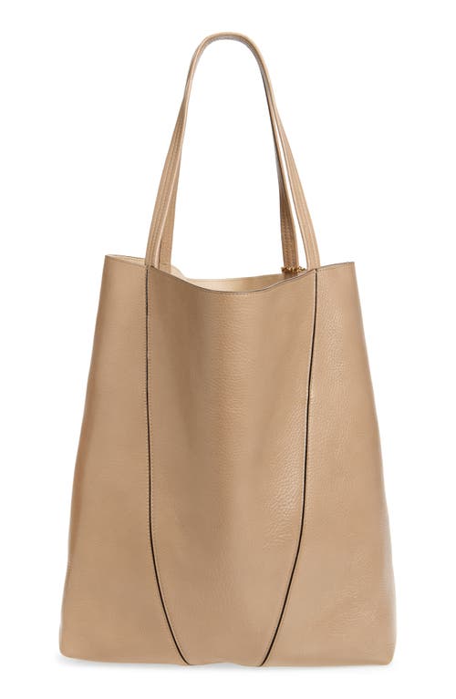 Chloé Large Spin Leather Tote In Brown