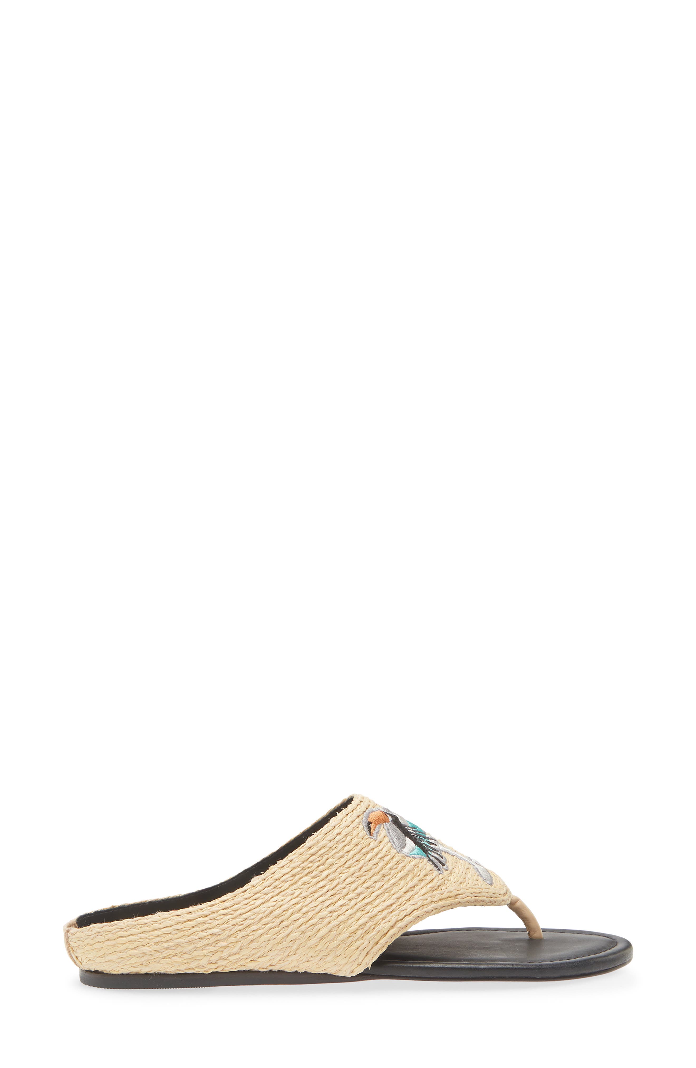 FARM Rio Icons Raffia Flip Flop, Alternate, color, Tucan Black