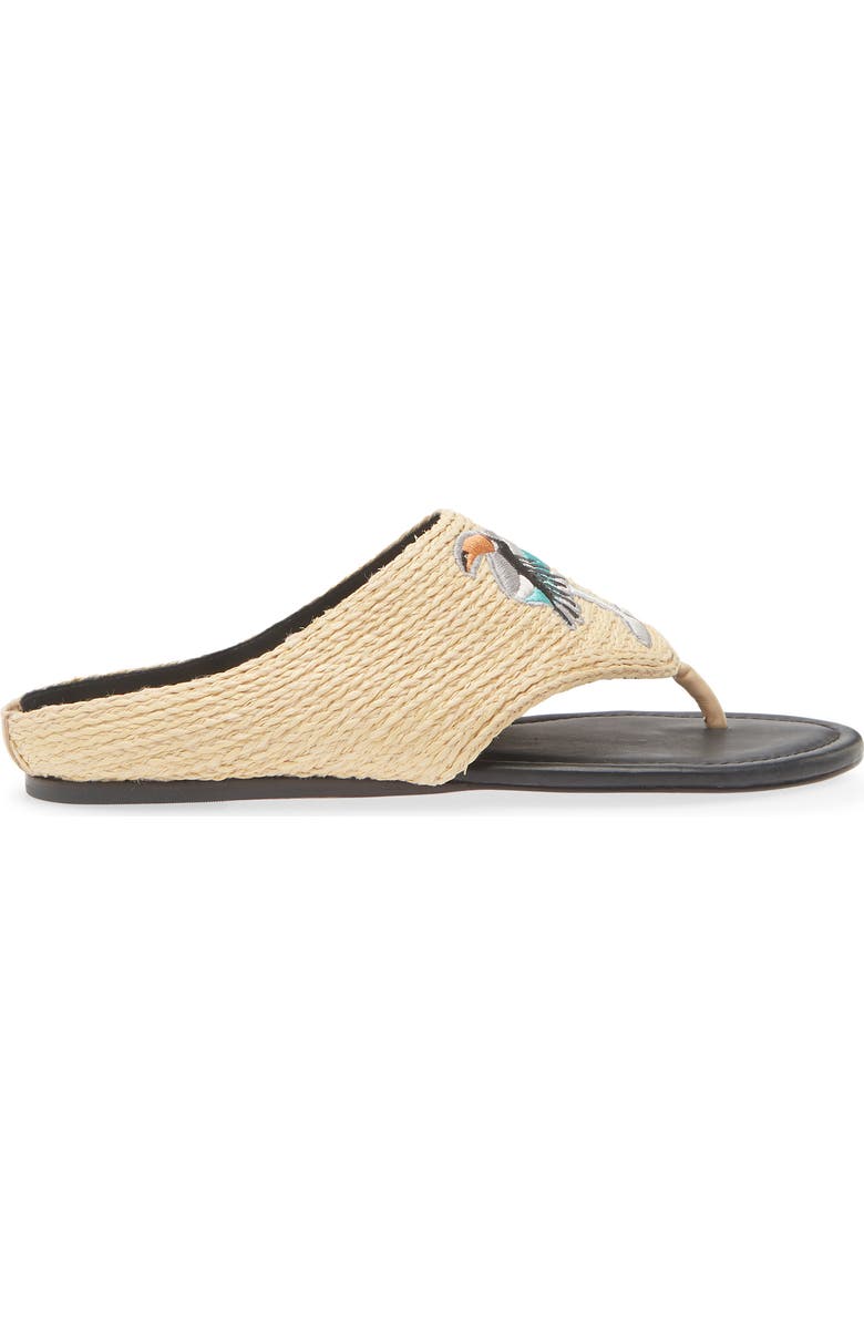 FARM Rio Icons Raffia Flip Flop, Alternate, color, Tucan Black