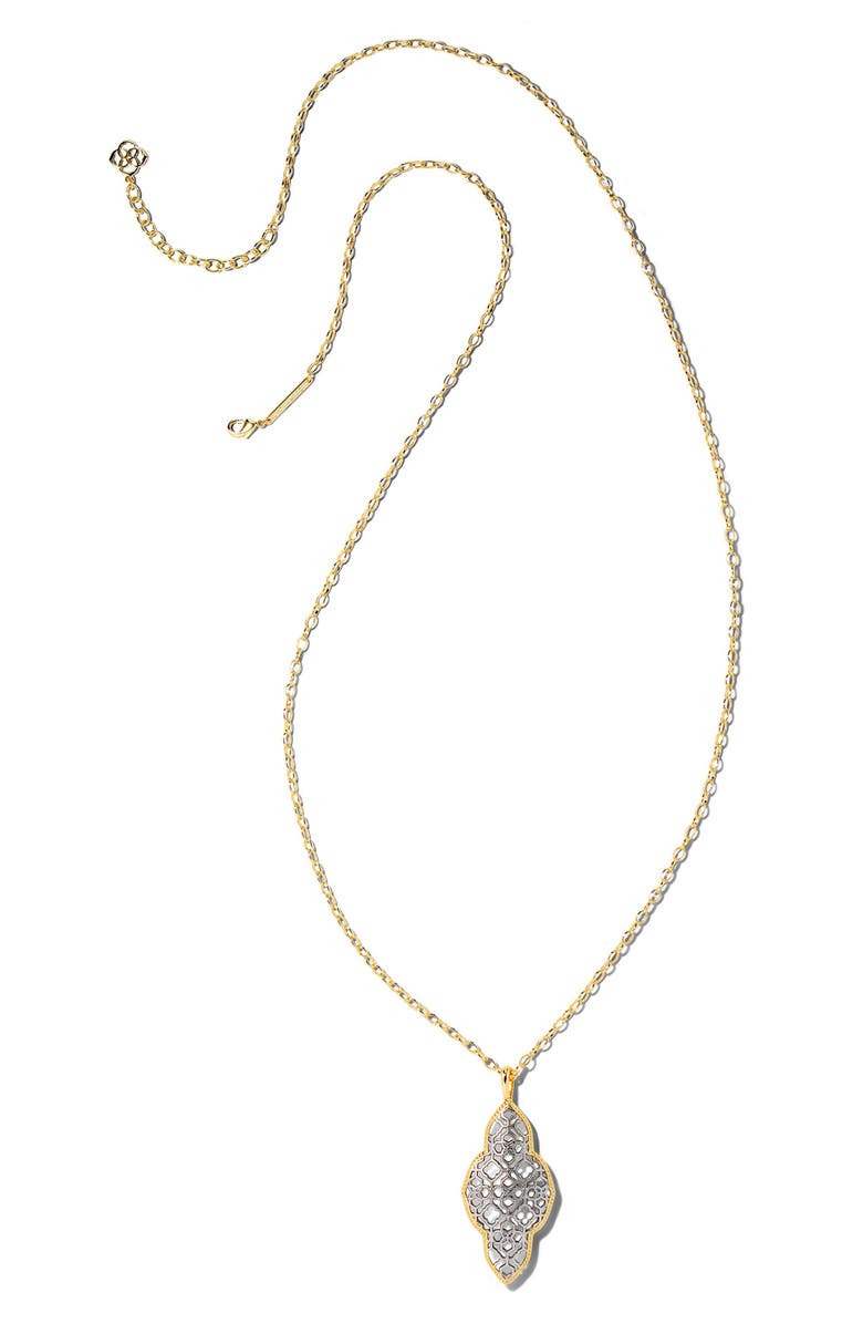 Kendra Scott Abbie Pendant Necklace, Main, color, Gold/ Rhodium Mixed Metal