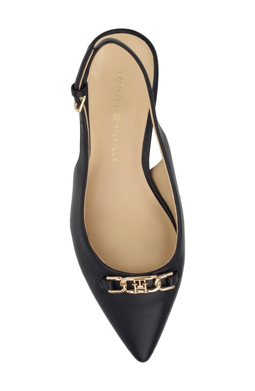 Tommy Hilfiger Tienna Slingback Pointed Toe Pump In Dark Blue