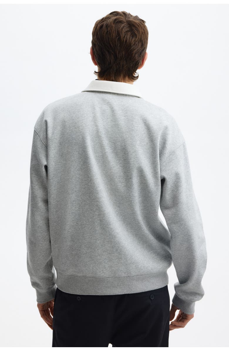 H&M Loose Fit Rugby Sweatshirt, Alternate, color, Light Gray Melange/Color Block