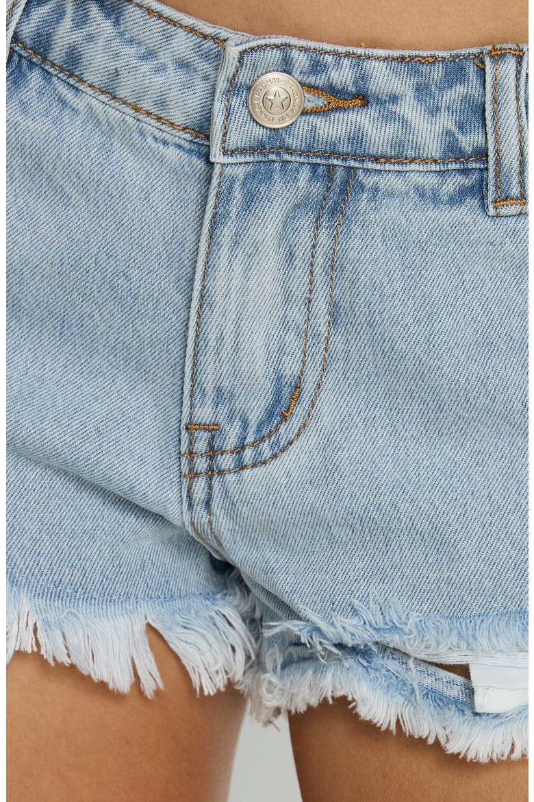 Posse Cutoff Denim Micro Shorts, Alternate, color, LIGHT BLUE WASH