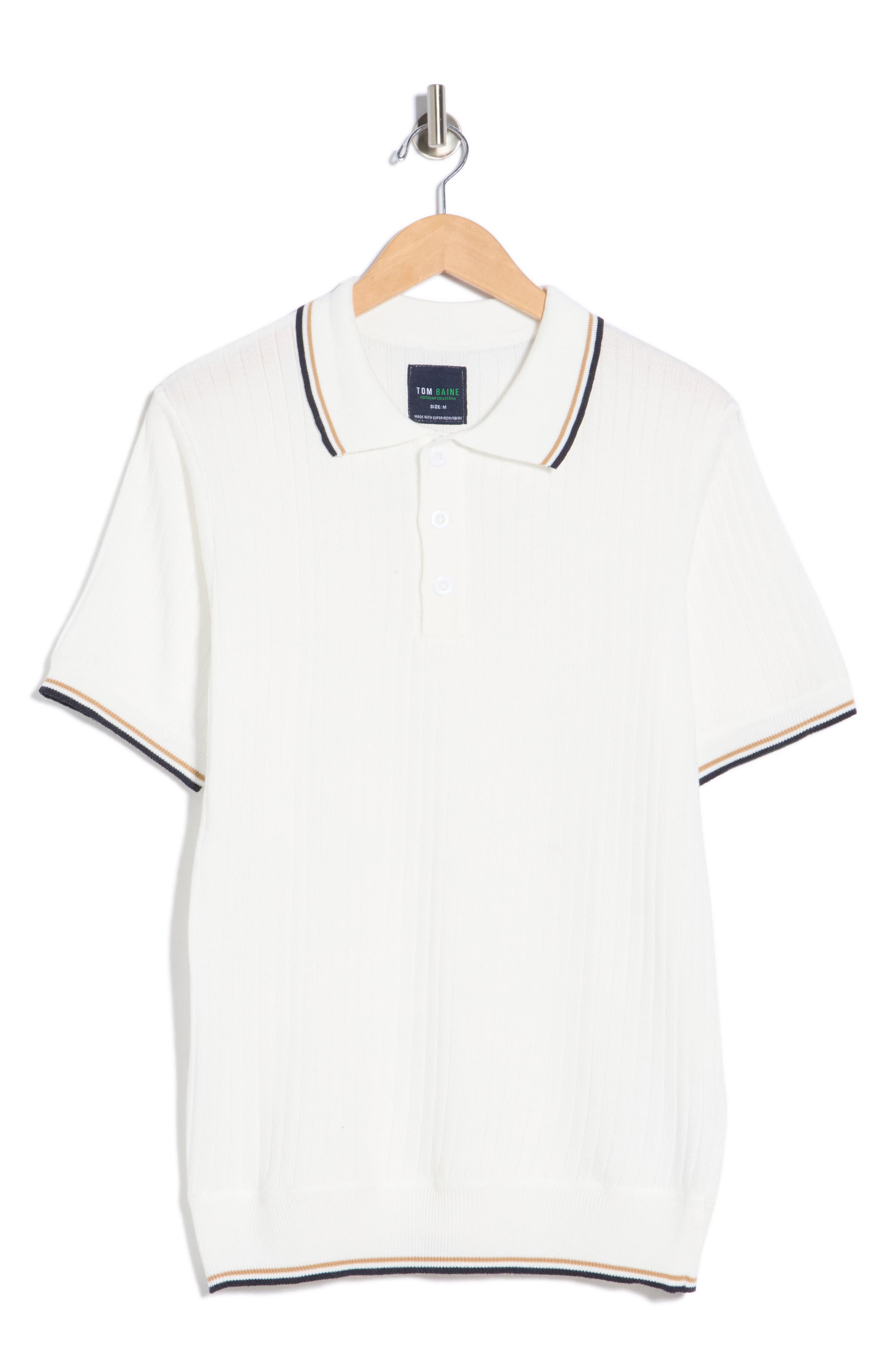 TOM BAINE Knit Polo Sweater