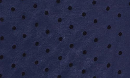 Amanda Uprichard Minata Dot Print Layered Cocktail Midi Dress In Navy