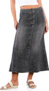 Wash Lab Denim Stretch Denim Maxi Skirt