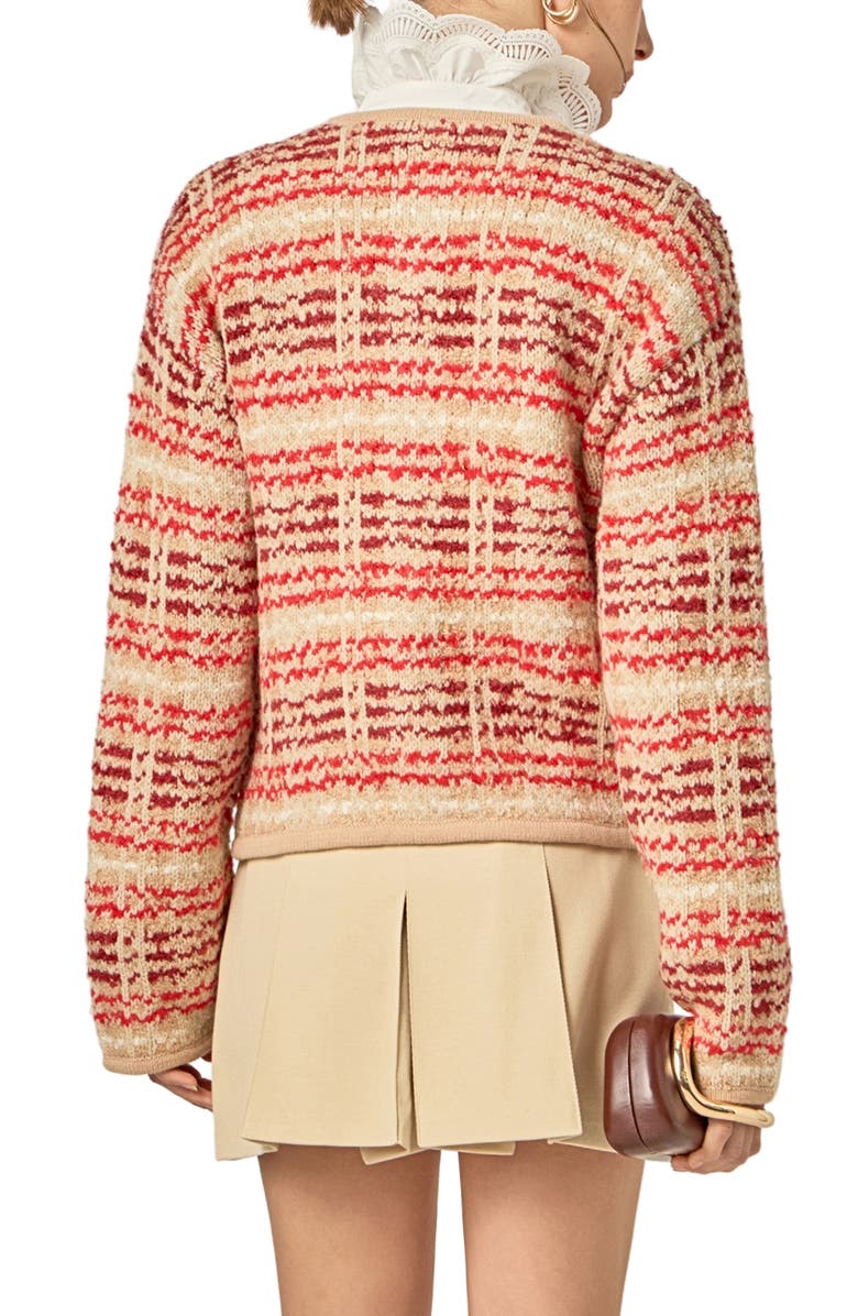 English Factory Textured Stripe Wool Blend Jacket, Alternate, color, Tan Multi